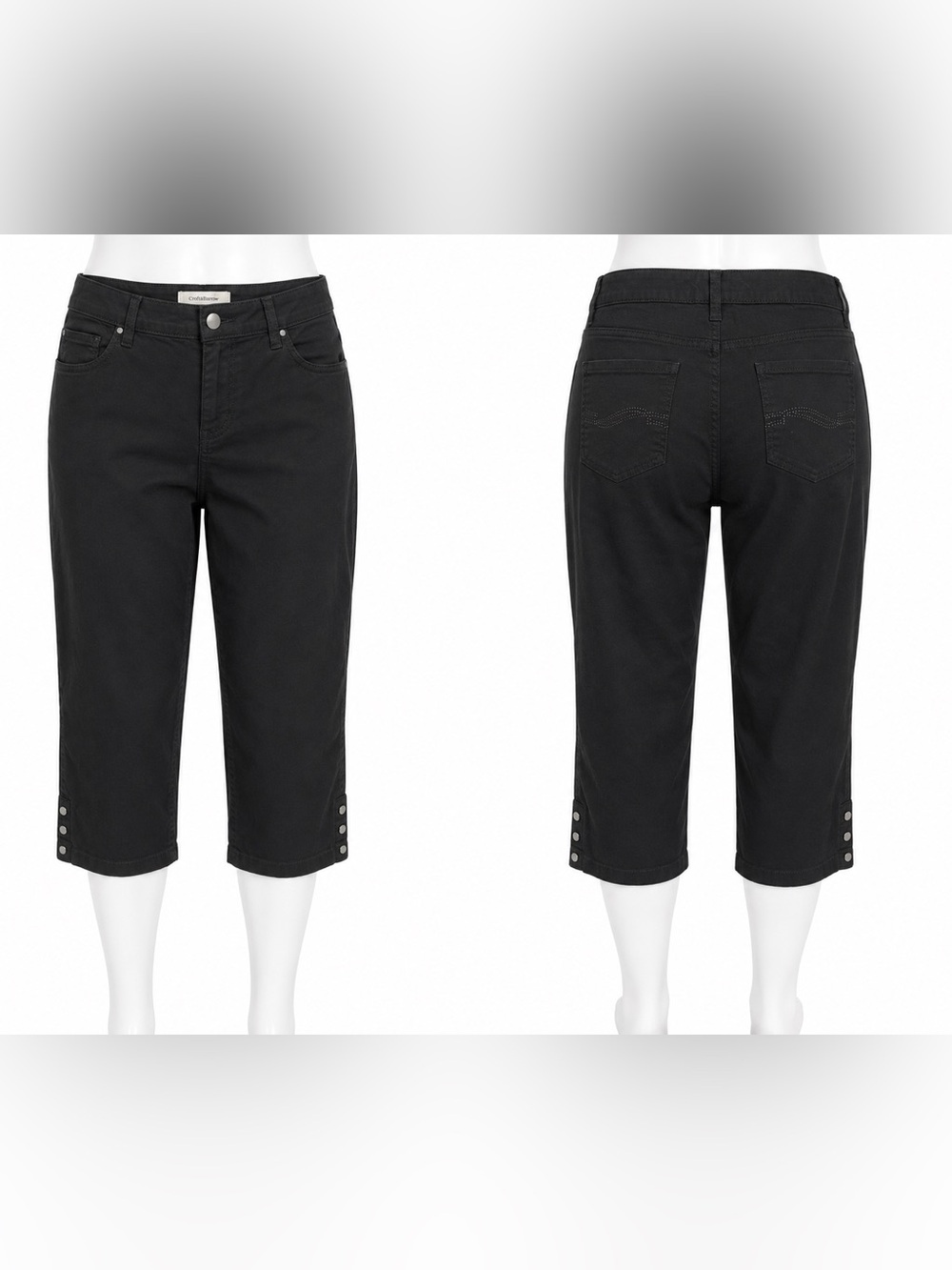 croft & barrow Black Stretch Denim capris Pants